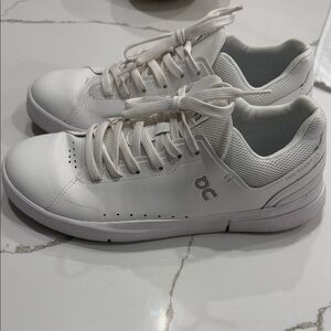 On White Athletic Sneakers